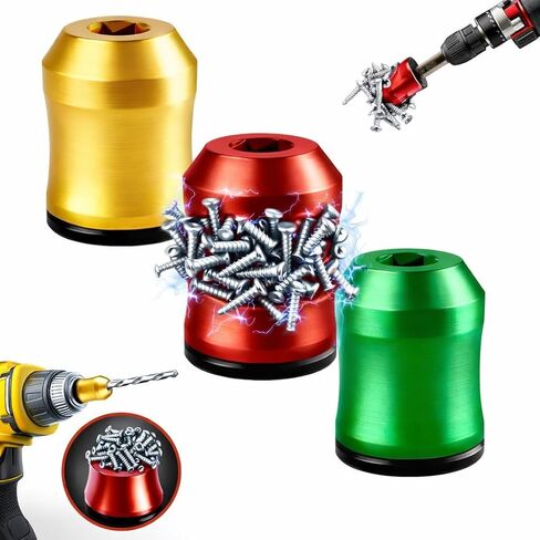 3PCS Magnetic Tool Ring for Screwdriver & Drill, Anti-Slip Screw Holder for Mechanics, Carpenters, DIY & Home Repair in Kuwait