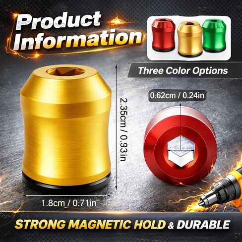3PCS Magnetic Tool Ring for Screwdriver & Drill, Anti-Slip Screw Holder for Mechanics, Carpenters, DIY & Home Repair in Kuwait