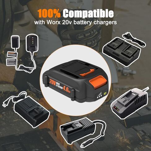 2 حزم 20 فولت 4.0 أمبير تبديل البطارية لبطارية Worx 20 فولت WA3525 WA3520 WA3575 WA3578 in Kuwait
