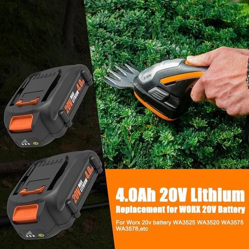2 حزم 20 فولت 4.0 أمبير تبديل البطارية لبطارية Worx 20 فولت WA3525 WA3520 WA3575 WA3578 in Kuwait