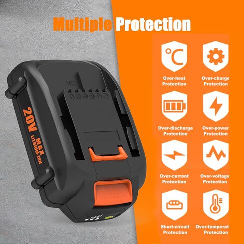 2 حزم 20 فولت 4.0 أمبير تبديل البطارية لبطارية Worx 20 فولت WA3525 WA3520 WA3575 WA3578 in Kuwait