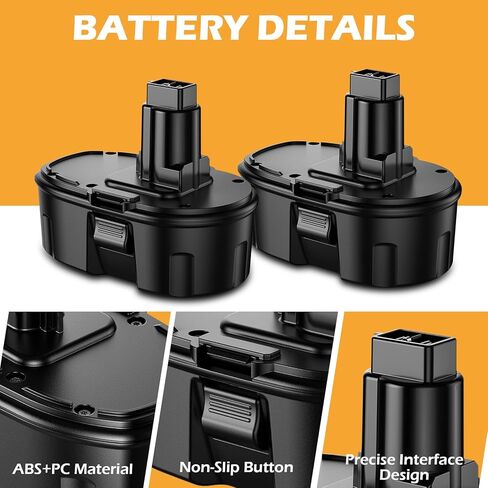 2Pack 5000mAh Replacement for Dewalt 18V Battery Ni-Mh Compatible with DC9098 DC9096 DC9099 DC970 DW9095 DW9096 DE9039 DE9095 DE9096 DE9098 DW9098 DW9099 Cordless Power Tools in Kuwait