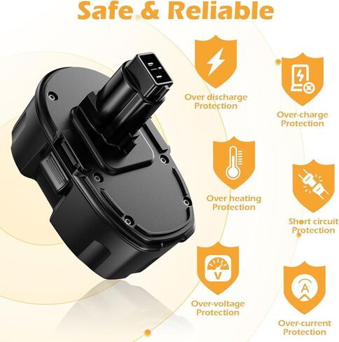 2Pack 5000mAh Replacement for Dewalt 18V Battery Ni-Mh Compatible with DC9098 DC9096 DC9099 DC970 DW9095 DW9096 DE9039 DE9095 DE9096 DE9098 DW9098 DW9099 Cordless Power Tools in Kuwait