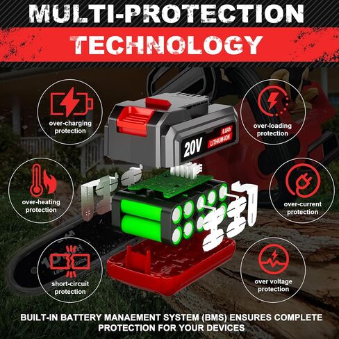 2PACK 20V Replacement for Bauer 20V Battery 6.0 Ah 1701C-B 1702C-B 1907C-B 2108C-B 2109C-B, ‎20V MAX Lithium-Ion Battery Compatible with 20 Volt Cordless Power Tools, for Bauer Battery in Kuwait