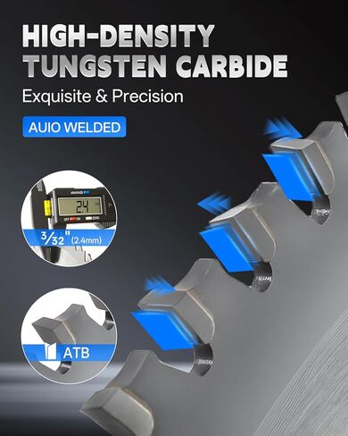COMOWARE 10 بوصة مناشير ميتري، 80T ATB شفرة منشار دائري، 5/8 "شجرة، TCT كربيد مائل، مضاد للاهتزاز، تفلون مضاد للالتصاق، شفرات مناشير ميتري للخشب والصفائح والخشب الرقائقي والأخشاب الصلبة in Kuwait