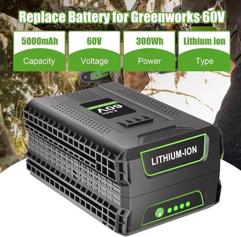 KUNLUN 5.0Ah 60V Replacement Battery Compatible for Greenworks 60v Battery Max Lithium Lon Battery LB60A03 LB60A02 LB60A00 Cordless Power Tool Batteries in Kuwait