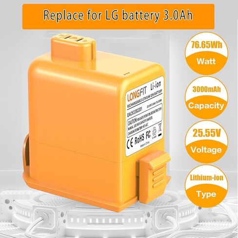 LONG FIT 3000mAh LG Cord Zero A9 بديل لبطارية LG CordZero A9 A9S P9 A9K-CORE A9MAX A9T-Ultra A9K-PRO A9N A9M A9MULTI A929KVM A958S A9KMAX A916 A958 A958SA A9 Plus A905M A907GMS A905RM A908MVR in Kuwait