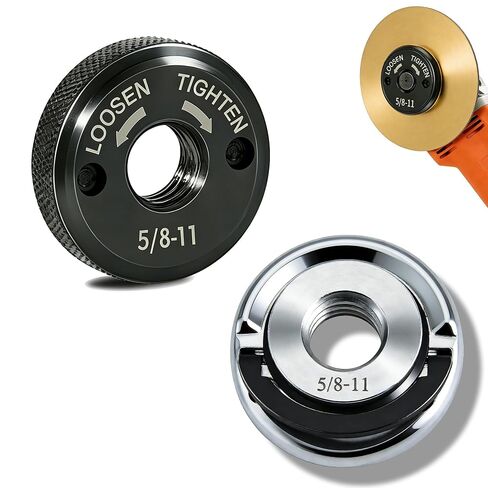 2-حزمة 5/8 "-11 زاوية طاحونة شفة المكسرات، خالية من الأدوات سريعة الإصدار قفل طاحونة معدنية قفل الجوز عدة لقطع الأقراص وعجلات الطحن، (ملف تعريف منخفض ومجموعة مخرشة) in Kuwait