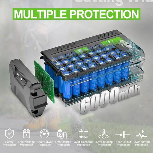 Upgraded 6000mAh GBA80200 Battery Replace for Greenworks PRO 80V, Lithium Ion GBA80200 GBA80300 GBA80400 GBA80500 GBA80250 Compatible with Greenworks 80V Max Power Tools Battery (Not for Kobalt) in Saudi Arabia