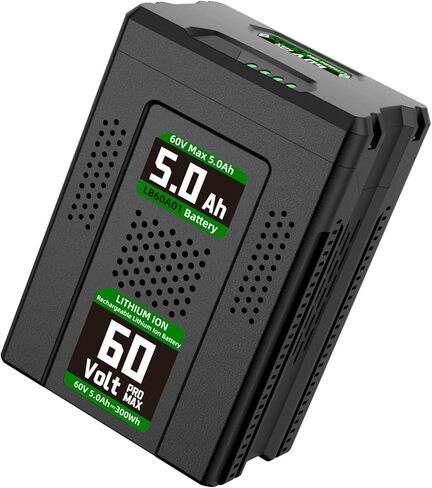 بطارية بديلة مطورة 60 فولت 5.0 أمبير في الساعة لأدوات Greenworks 60 فولت، تناسب LB60A03/LB60A02/LB60A00، متوافقة مع أدوات الطاقة 75+ 60 فولت (جزازة العشب/أدوات التشذيب/المنافخ) in Kuwait