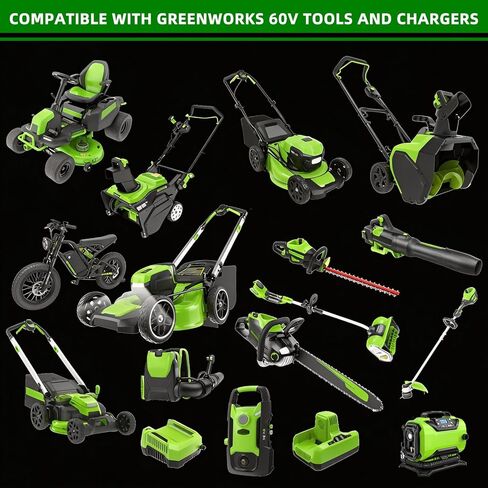 بطارية بديلة مطورة 60 فولت 5.0 أمبير في الساعة لأدوات Greenworks 60 فولت، تناسب LB60A03/LB60A02/LB60A00، متوافقة مع أدوات الطاقة 75+ 60 فولت (جزازة العشب/أدوات التشذيب/المنافخ) in Kuwait