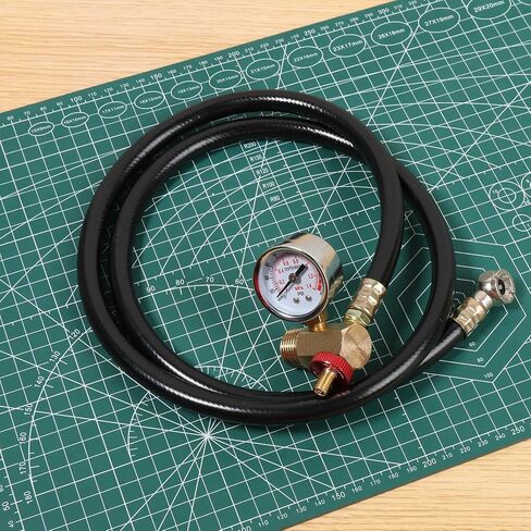 Air Tank Repair Kit w/Safety Valve 0-200 PSI Pressure Gauge and 4 Feet Air Tank Hose Assembly kit for Portable Carry Tanks Maintenance(Yellow) in Saudi Arabia