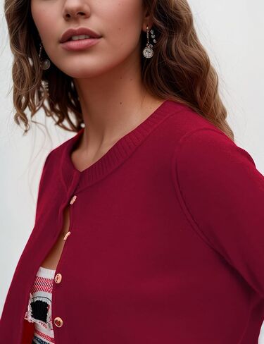 TIKITIDES Womens Cropped Cardigan Sweater Crewneck Long Sleeve Button Down Ribbed Cuffs Sweaters Trendy Winter Clothes 2025 in Saudi Arabia