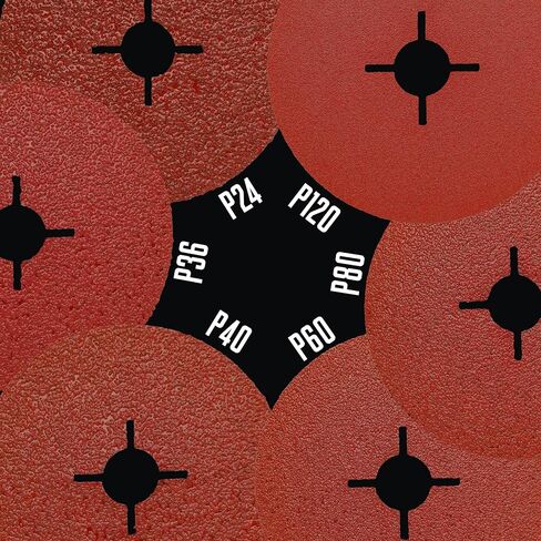 Aluminum Oxide Resin Fiber Sanding and Grinding Discs for Angle Grinder, 4-1/2" x 7/8", 80 Grit, 25-Pack + Backing Pad + Lock Nut in Kuwait