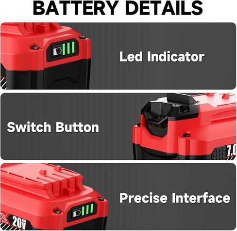 2Pack 7000mah Replacement for Craftsman 20V Battery Lithium Compatible with Craftsman V20 Battery CMCB205 CMCB204 CMCB202 CMCB201 CMCB206 CMCB209 CMCS500 Cordless Power Tools in Kuwait