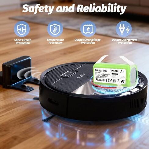 بطارية RVBAT850 بديلة لمكنسة القرش، متوافقة مع سلسلة R75 RV761 RV850C RV1000S RV1100VL RV1001AE UR1000SR RV700_N RV720_N (موصل ثنائي الشق فقط)، وقت تشغيل 180 دقيقة 14.4 فولت 2900 مللي أمبير في الساعة in Kuwait