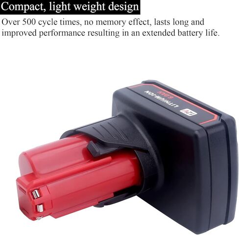 Lasica 2Pack 6.0Ah 12V Lithium-ion Replacement Battery Compatible with Mil-Waukee 12V Battery 48-11-2460 48-11-2412 48-11-2401 48-11-2440 12-Volt Cordless Tool Battery Packs in Saudi Arabia