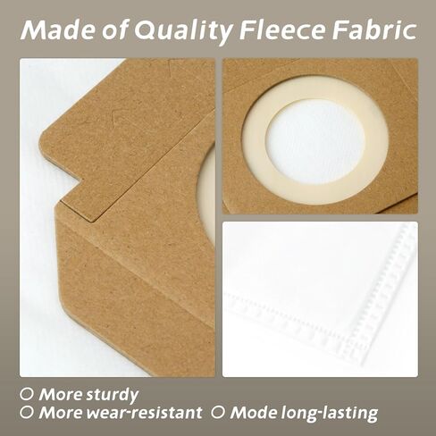 10 Pack DWV9402 Fleece Shop Vacuum Bags Compatible with Dewalt DWV010 DWV012 DWV015 DCV585 8 &10 Gallon Dust Extractor, Vacuum Cleaner Dust Collector Bag Disposable in Kuwait