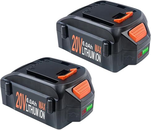 استبدال بطارية DTK 20V 6.0Ah لبطارية Worx 20V WA3525 WA3578 WA3575 WA3520 20 فولت WA3520 WG151s WG155s WG251s WG255s WG540s WG545s WG890 WG891 بطارية أداة لاسلكية (عبوتان) in Kuwait