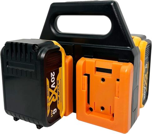 حامل بطارية 4 فتحات لجهاز ديوالت 20 فولت | حقيبة بطارية محمولة متينة من Dewalt — منظم صغير الحجم لسهولة التخزين والنقل، مثالي لحقائب الأدوات ومواقع العمل in Kuwait