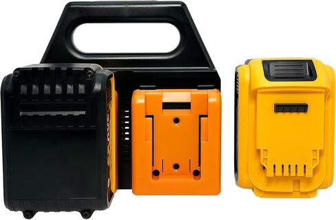حامل بطارية 4 فتحات لجهاز ديوالت 20 فولت | حقيبة بطارية محمولة متينة من Dewalt — منظم صغير الحجم لسهولة التخزين والنقل، مثالي لحقائب الأدوات ومواقع العمل in Kuwait
