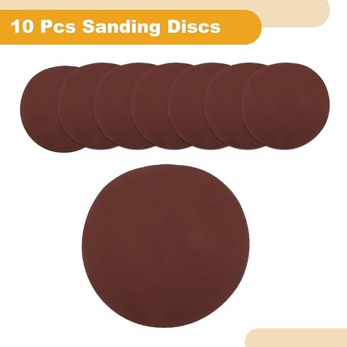 10 Pcs 6inch 1000 Grit Universal Sanding Discs - Round Hook and Loop Sandpaper - White Paper Red in Kuwait