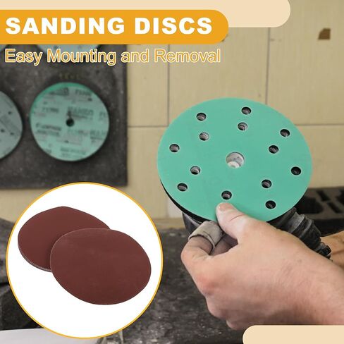 10 Pcs 6inch 1000 Grit Universal Sanding Discs - Round Hook and Loop Sandpaper - White Paper Red in Kuwait