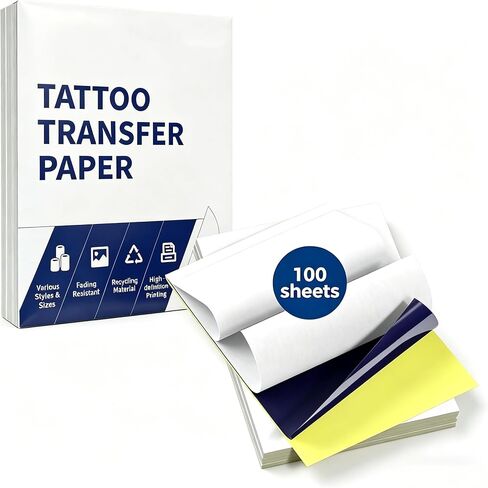 Itari Tattoo Transfer Paper, 100 PCS Tattoo Stencil Paper for Tattooing, 4 Layers Tattoo Tracing Paper for Tattoo Printer Tattoo Transfer Stencil Machine, for A4 Size 8.26" x 11.69",100 Sheets in Saudi Arabia