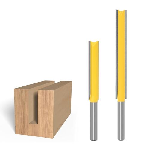لقم التوجيه Fresas para Router، 1/4 عرقوب لأدوات طحن النجارة، CNC، Dewalt، Brocas، مستقيم، سطحي، كربيد، يغطس، 2 قطعة جهاز توجيه تنظيف سفلي مستقيم ممتد مع 2 بوصة و3 بوصة in Kuwait