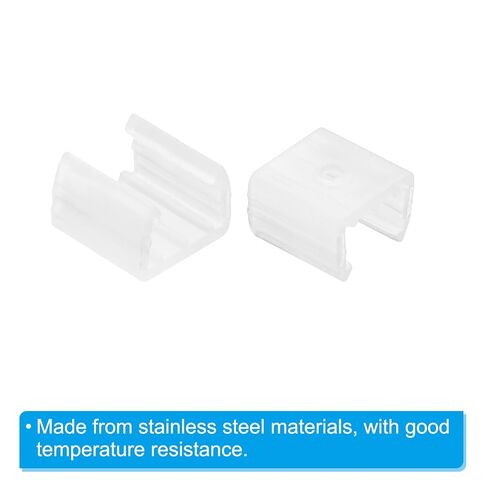 LED Strip Light Clips, 40 Pack Mounting Bracket Fixing Clips Plastic Clamp Holders with Screws for 10mm-12mm Neon RGB Light Cable Ribbon, Translucent in Kuwait