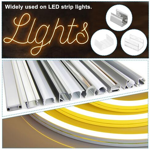 LED Strip Light Clips, 40 Pack Mounting Bracket Fixing Clips Plastic Clamp Holders with Screws for 10mm-12mm Neon RGB Light Cable Ribbon, Translucent in Kuwait
