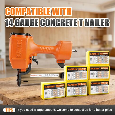 ST18 14 Gauge Concrete T Nails, 3/4'' (18MM) Length T Nails, Galvanzied, 400 PCS/BOX, for Woodworking, Decking, Concrete Nailing in Saudi Arabia