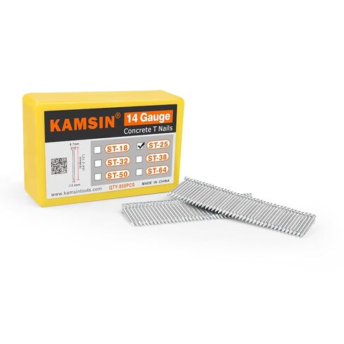 ST18 14 Gauge Concrete T Nails, 3/4'' (18MM) Length T Nails, Galvanzied, 400 PCS/BOX, for Woodworking, Decking, Concrete Nailing in Saudi Arabia