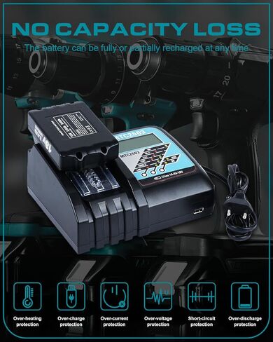 VANTTECH 3.0Ah 2-Pack 18V بطارية بديلة لبطارية ماكيتا 18 فولت BL1820B-2 BL1830B-2 متوافقة مع ماكيتا BL1815 BL1820 BL1830 BL1830B 1840B 1850B BL1860B (أسود) in Kuwait
