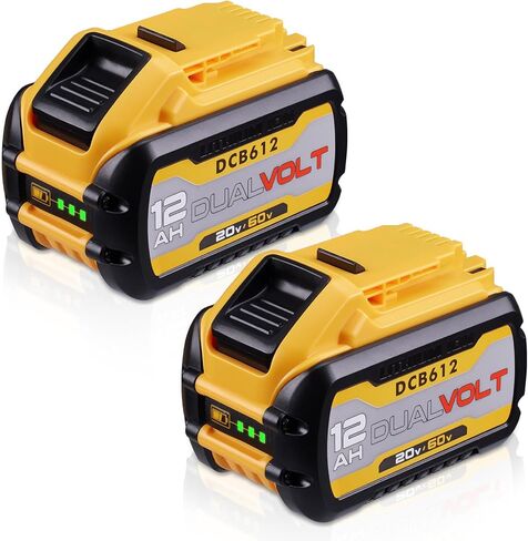 2 حزمة ترقية عالية السعة 12.0Ah fle xv OLT 20V/60V MAX استبدال بطارية ليثيوم أيون لـ DW DCB606 DCB609 DCB612 متوافق مع أدوات الطاقة اللاسلكية والشواحن 20V/60V in Kuwait
