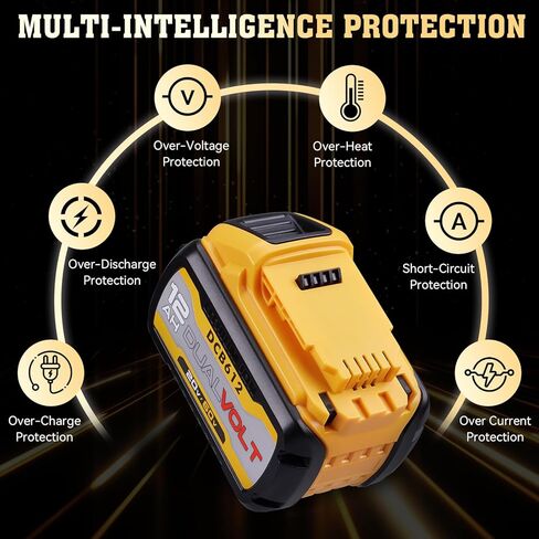 2 حزمة ترقية عالية السعة 12.0Ah fle xv OLT 20V/60V MAX استبدال بطارية ليثيوم أيون لـ DW DCB606 DCB609 DCB612 متوافق مع أدوات الطاقة اللاسلكية والشواحن 20V/60V in Kuwait