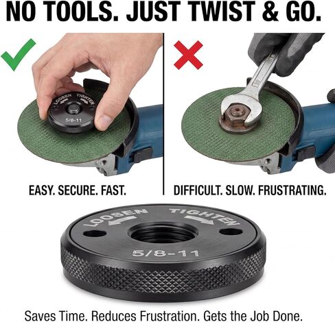 5/8-11 Thread Angle Grinder Flange Nut Angle Grinder Nut No Wrench Required Self Locking Flange Nuts for 4.5" and 5" Angles Grinders Quicklock Grinders Nuts Quick Release Metal Lock in Kuwait