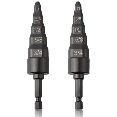 2Pcs 5 in 1 HVAC Repair Tool Set 1/4 Inch Hex Shank 1/4'' 3/8'' 1/2'' 5/8'' 3/4'' Copper Tube Expander for Air Conditioner Copper Pipe Swaging Flaring Tool in Kuwait