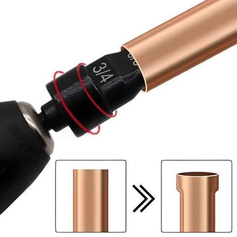 2Pcs 5 in 1 HVAC Repair Tool Set 1/4 Inch Hex Shank 1/4'' 3/8'' 1/2'' 5/8'' 3/4'' Copper Tube Expander for Air Conditioner Copper Pipe Swaging Flaring Tool in Kuwait