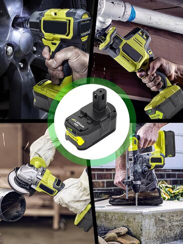 2 حزمة 18 فولت 8000 مللي أمبير بطارية ليثيوم أيون P108 مع استبدال شاحن P117 لبطارية Ryobi 18 فولت وشاحن كومبو P102 P103 P106 P107 P109 متوافق مع أدوات الطاقة اللاسلكية Ryobi 18 فولت in Kuwait