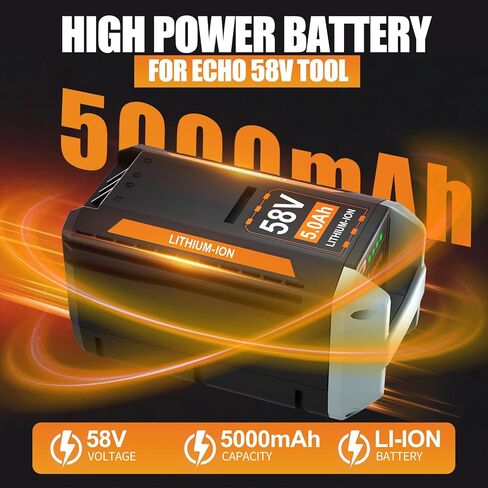 بطارية CBP-58V50 58V 5.0Ah بديلة لبطارية Echo 58V CBP-58V40 متوافقة مع أدوات الطاقة اللاسلكية Echo 58V (ليست لجزازة العشب Echo) in Kuwait