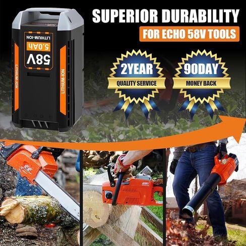 بطارية CBP-58V50 58V 5.0Ah بديلة لبطارية Echo 58V CBP-58V40 متوافقة مع أدوات الطاقة اللاسلكية Echo 58V (ليست لجزازة العشب Echo) in Kuwait