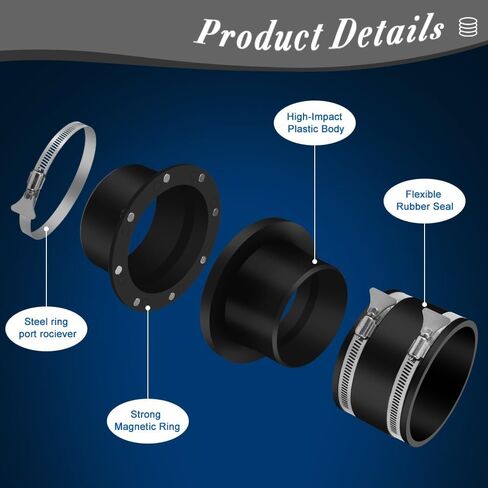 6-Piece 4 Inch Magnetic Dust Collection Fittings, Heavy Duty Dust Collector Adapter with Rubber Gasket, Universal One-to-Multi System for Woodworking Shop Vacuum Hose in Kuwait