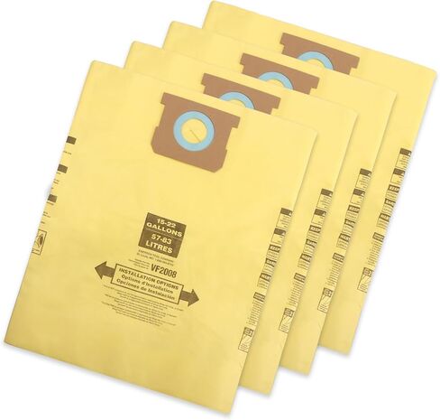 15-22 Gallon Bags Replacement for shop vac Disposable Wet Dry Vacuum Collection Bags, Type G 90663 9066300; Type J 90673 9067300 and VF2008, Universal Replacement Vacuum Bags 4-Pack in Kuwait