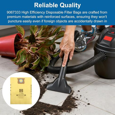15-22 Gallon Bags Replacement for shop vac Disposable Wet Dry Vacuum Collection Bags, Type G 90663 9066300; Type J 90673 9067300 and VF2008, Universal Replacement Vacuum Bags 4-Pack in Kuwait