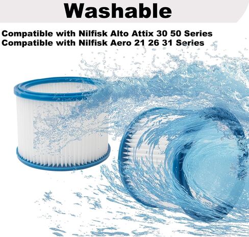 2 PCS Replacement HEPA Filter Compatible with Nilfisk ALTO Attix 30, 50 & Aero 21, 26, 31 Wet Dry Vacuum Cleaner in Kuwait
