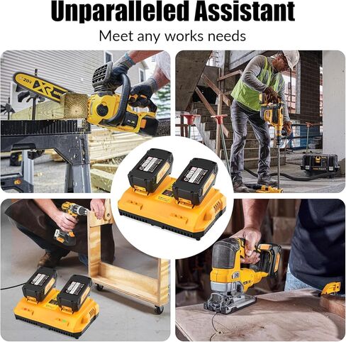 Lenoya ترقية بطارية 5.0Ah 20V Max مع DCB102 شاحن مزدوج بديل لمجموعة شاحن بطارية Dewalt 20V in Kuwait
