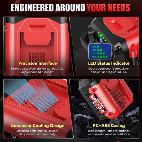 استبدال بطارية Toro 60V 5.0Ah L108 L135 L126 L1324 L1405 88620 88625 88640 88660 88675، متوافق مع بطارية Toro 60 Volt Max Flex-Force 5.0Ah Lithium-lon in Kuwait