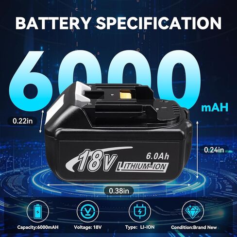 4 حزمة 6.0ah بديلة لماكيتا 18 فولت بطارية ليثيوم أيون BL1890 BL1860 BL1850 BL1840 BL1830 BL1815 BL1820 حزم بطارية أداة لاسلكية متوافقة مع أدوات ماكيتا 18 فولت in Kuwait