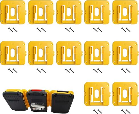 12 Pack Battery Pack Holders Compatible with Dewalt 20V and 60V Battery, Heavy-Duty ABS Wall Organizer Rack with Screws Battery Pack Mount for Garage, Workshop, Job Site in Saudi Arabia